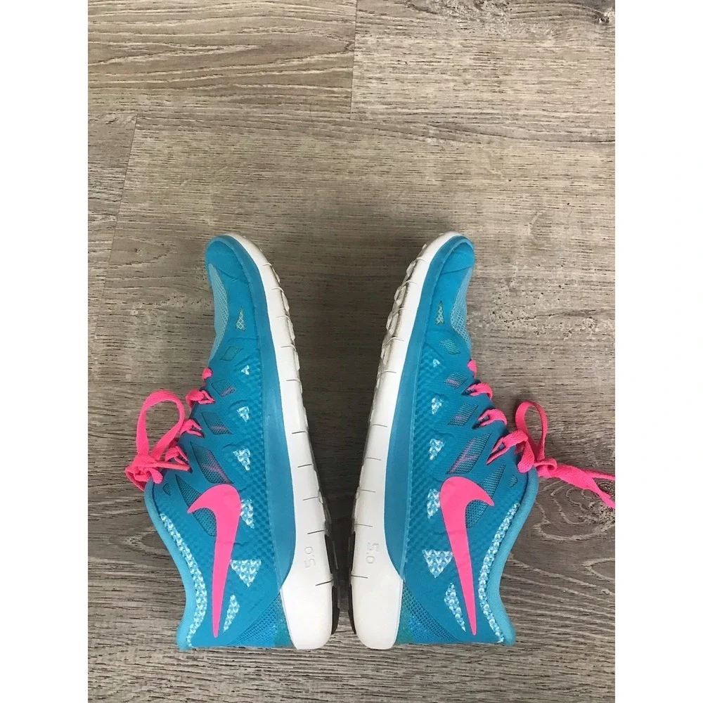 Nike Free 5.0 (GS) Blue Youth Size 5Y Girls Running Sneakers 644446-401 Shoes